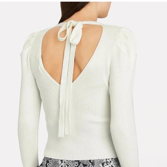 Ronny Kobo Madelina white ribbed sweater top - Picture 2 of 10